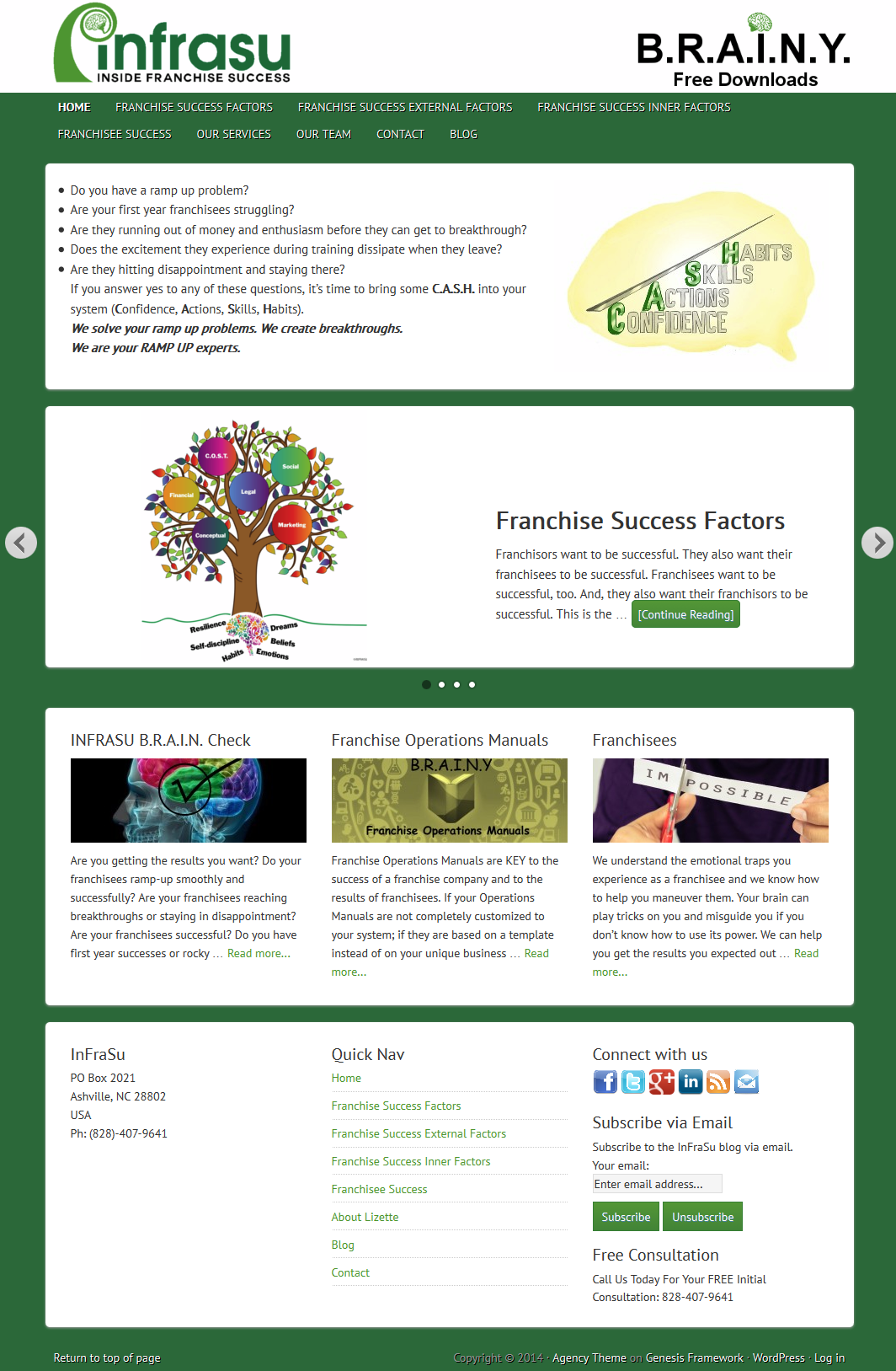InFraSu - Inside Franchise Success website homepage.