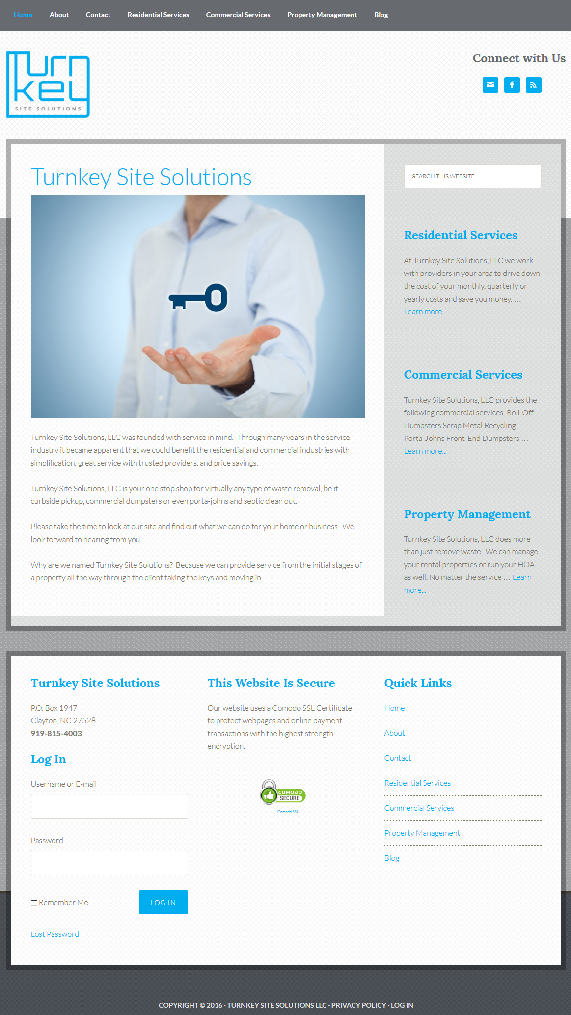 Turnkey Site Solutions Homepage Screenshot